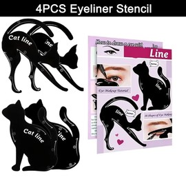 IDDFEVE 4 Pcs Eyeliner Stencils for Cat Eye Winged and Smokey Eyeshadow Applicators Shaper Tool Guide (10 Different Effects)
