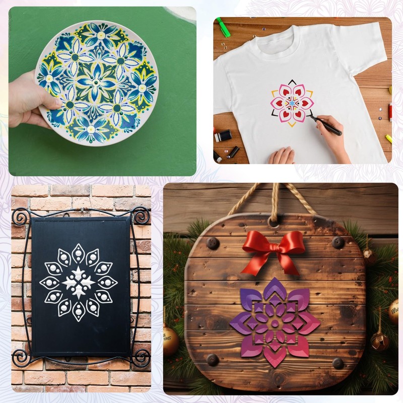 56pcs Mandala Stencils, 9x9cm Reusable Mandala Stencils for Painting Mandala