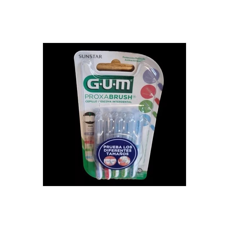 GUM Cepillos Interdentales Gum Proxabrush Diferentes Tamaños 10 Cepillos