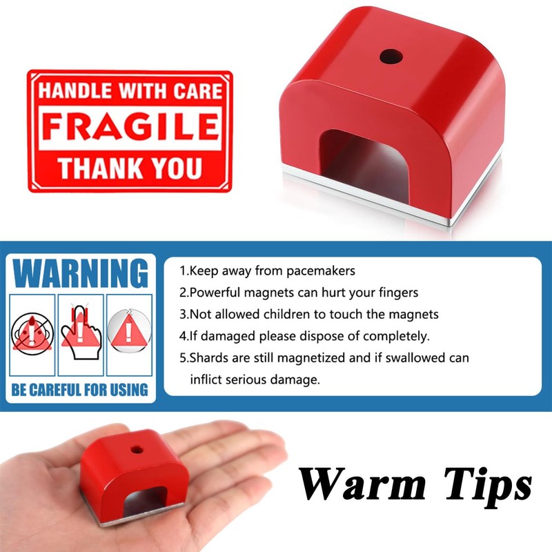 Burnur 22 lbs Red Horseshoe Heavy-Duty Alnico Power Magnets for