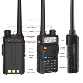 BAOFENG UV-5R Dual Band Two Way Radio (Black), 144-148MHz & 420-450MHz