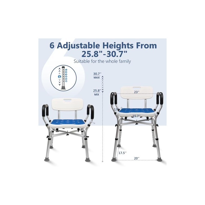 Shower Chair for Inside Shower 500lbs - Bariatric Shower Seat