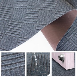 Petgrow Hallway Runner Rug 2FTX6FT,Super Skid Resistant TPR Backing Area Rug Runner, Indoor Outdoor Carpet Door Mat for Floor Entryway Kitchen Laundry Balcony Garage Corridor Stair,Grey