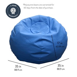 Children's Factory 35" Kids Bean Bag Chairs, Flexible Seating Classroom Furniture, Beanbag Ideal for Boy/Girl Toddler Daycare or Playroom, Deep Water (CF610-082)
