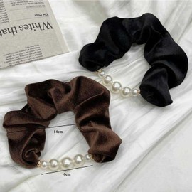 Hair Elastic Scrunchie Velour Ribbon, Set of 2, Hair Accessories, Small Face, Cute, Elegant, Autumn/Winter, Adult, Stylish, Ladies, Weddings, After-party, Graduation Ceremony, Kindergarten Entrance