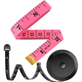 Timotech Juego de 2 Cintas Métricas Portátiles, Cinta Métrica Corporal y de Costura, Doble Cara de 60 Pulgadas, Para Medir Cuerpo, Sastrería, Tejidos y Manualidades