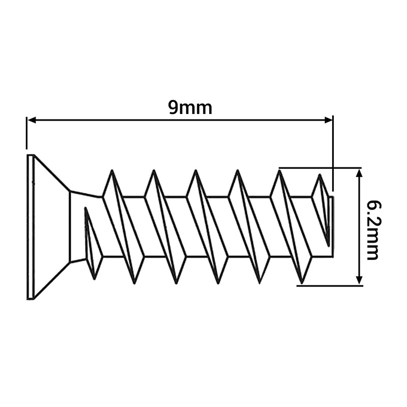 SKIR'CO (Pack of 100) Zinc Plated Euro Screws 6.2 x
