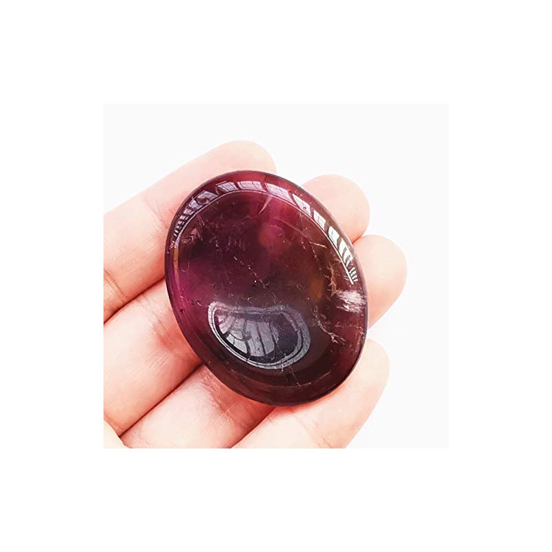 Manekieko Natural Amethyst Crystal Thumb Worry Stone, Stress Relax Healing