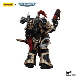 JOYTOY Warhammer 40k Chaos Space Marines Black Legion Chosen with Plasma Pistol and Power Axe 1:18 Scale 4.96in Action Figure Mecha Joy Toy Collection Model