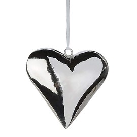 Formano Hanging Heart Decoration – 18 cm, Silver