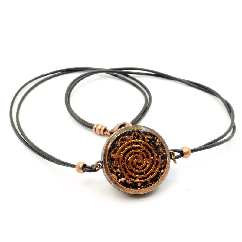 ZZYBIA Reiki Cho Ku Rei Orgone Pendant with Obsidian