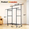 HOKEEPER Clothes Rack Heavy Duty Clothing Rack with Wheels Double