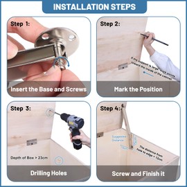 LALAGO Gas Lift 200 N/PC, Lid Support Hinges Hold in Any Position, Hydraulic Flap Hinge Gas Spring Cabinet Hinges for Wooden Box Wall Cupboard Pack of 2