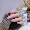 24 Pcs Nail Tips Purple Flash False Nails Cat Eye