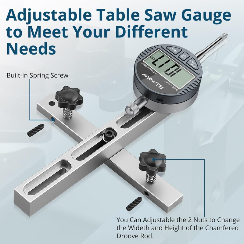 ALLmeter Digital Table Saw Gauge with Dial Indicator 0-1 Inch