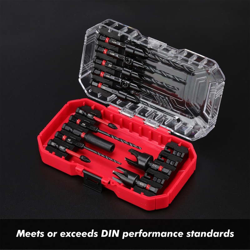CASOMAN 15 PCS Countersink Drill Bit Set, Tapered Drill Bits,