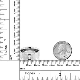 Gem Stone King 8MM Men's Stainless Steel Bible Christian Lord's Prayer Cross Wedding Band Engraved Ring