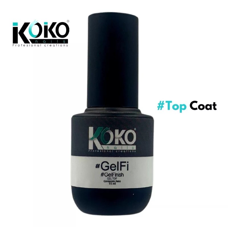 Koko Nails Gel Top Coat Finish, #gelfi Esmalte Para Uñas.