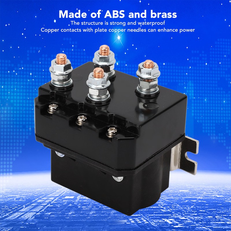 Electric Winch Relay 250A ABS Housing Waterproof Copper Contact Brass