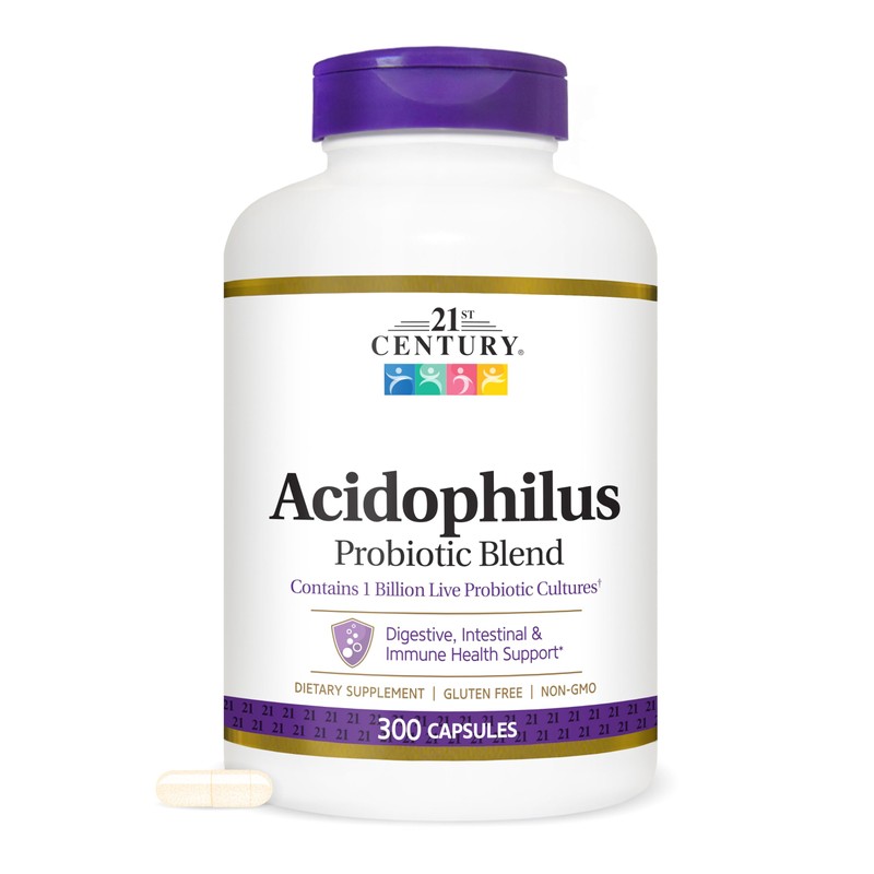 21st Century Mezcla Probiótica de Acidophilus, Cápsulas, 300 Unidades