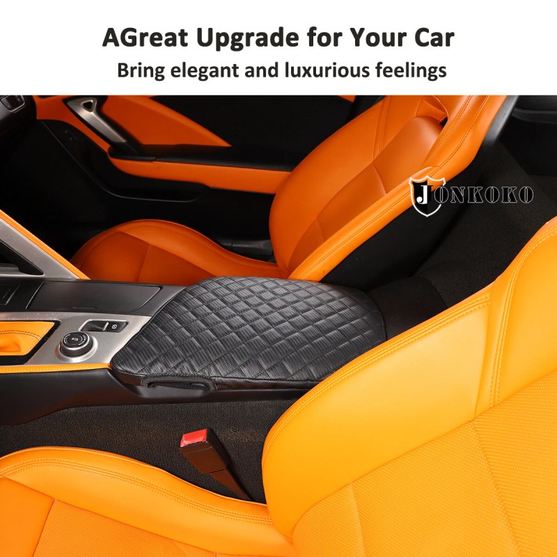 carpart2021 PU Leather Armrest Cushion Cover Center Console Box Pad