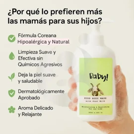 Jabón Corporal Hidratante | Korea K-beauty | Limpieza Suave | Hipoalergénico | Libre De Sulfatos, Parabenos, Siliconas Y Colorantes | 300 ml