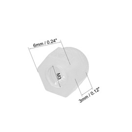 sourcing map M3 Cap Nut, Hex Acorn Dome Head Nuts for Screws Bolts Nylon White 10 Pcs