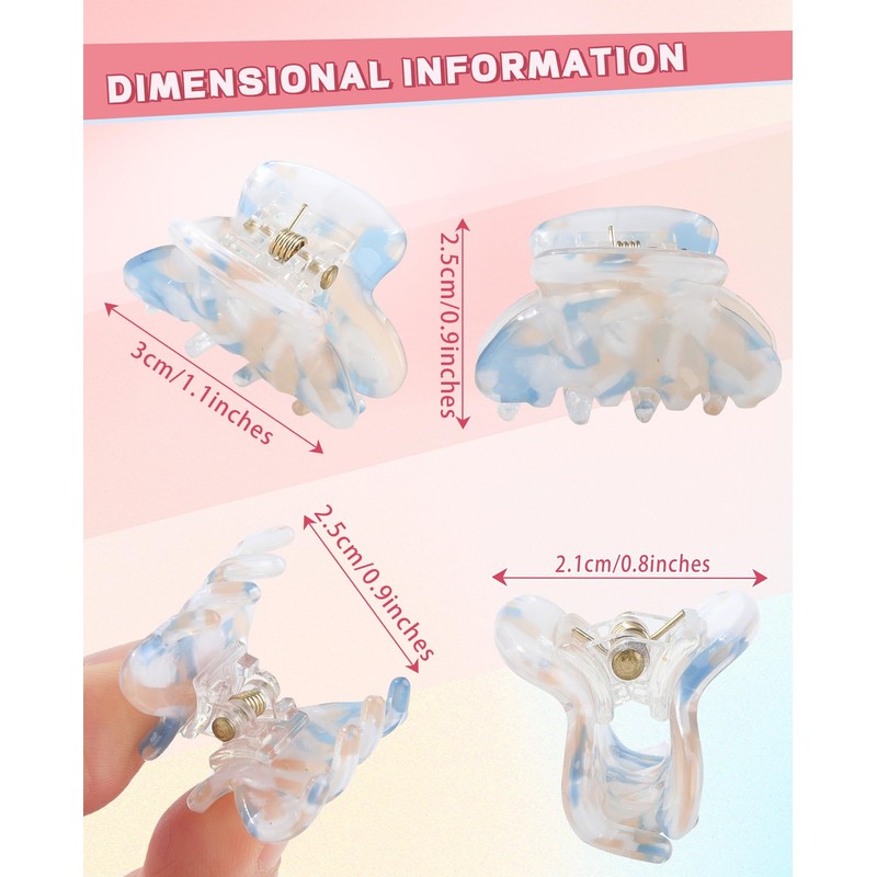 Claw Jaw Hair Clips 12PCS Small for Thin Hair Styling