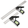 Set Square, 2-Piece Multifunctional Right Angle Ruler, Professional Combination Square
