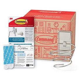 Command Hair Dryer Holder, Satin Nickel, 1-Holder, 2-Water-Resistant Strips, Organize Damage-Free