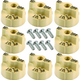 GEEX DEPOT P6071267 Beige Valve Knob(Set of 8) | Compatible with Pitco Gas Fryers, Robertshaw 700-506 Thermostat, 1751-012 Gas Valve | Replacement Pilot Control Knob (8)