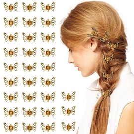 30 Pcs Gold Butterfly Hair Clips, Gold Claw Clips Accessories,Cute Mini Claw Butterfly for All Hair Types for Ladies And Girls