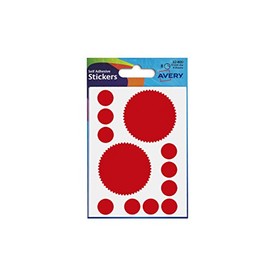 Avery 32-400 Company Seal Labels, 51 mm Diameter, 8 Labels - Red