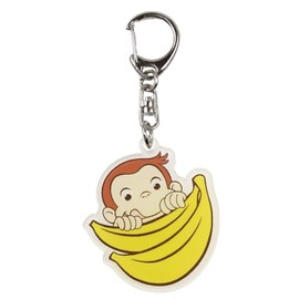 Eye Planning Curious George Acrylic Name Tag S, Banana, W2.0 x H1.2 x D0.2 inches (50 x 30 x 4 mm), K9785B