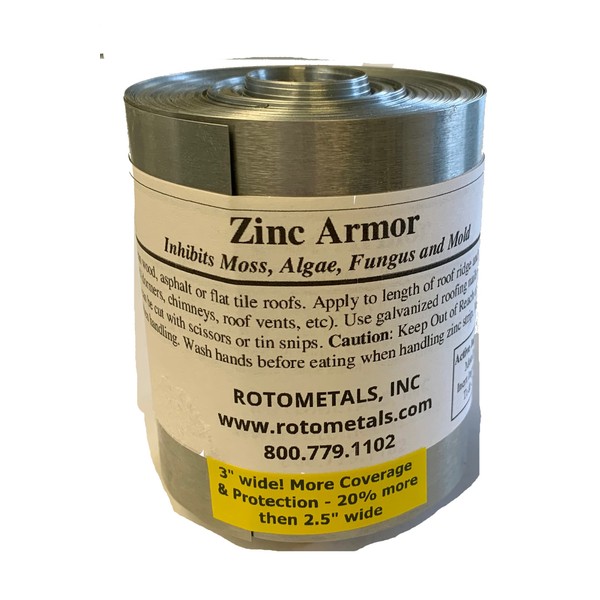 Zinc Armor - 3" Wide Zinc Strip, 1-roll of 50 Feet Made in USA