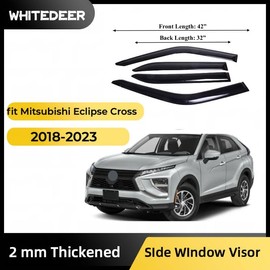 WhiteDeer ZH Durable Window Deflectors Rain Guards for Mitsubishi Eclipse Cross 2018-2023 Side Window Visor Rain Guards Sun Rain Deflector Visor 4 Pieces Thickened…