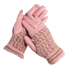 Belle Dame Women’s Knitted Touchscreen Gloves Texting Gloves Winter Gloves Driving Gloves Warm Lining (GL630-PK)