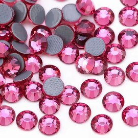 Jollin Hot Fix Flatback Rhinestones Glass Diamantes Gems 4.8mm(20ss 576pcs,Rose)
