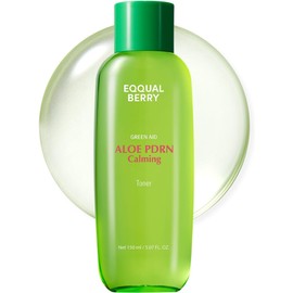 EQQUALBERRY Tónico calmante Aloe PDRN, para sensibilidad, alivio instantáneo y enfriamiento, no comedogénico y seguro para el acné, reparación de barrera de la piel K-Beauty (5.07 onzas líquidas