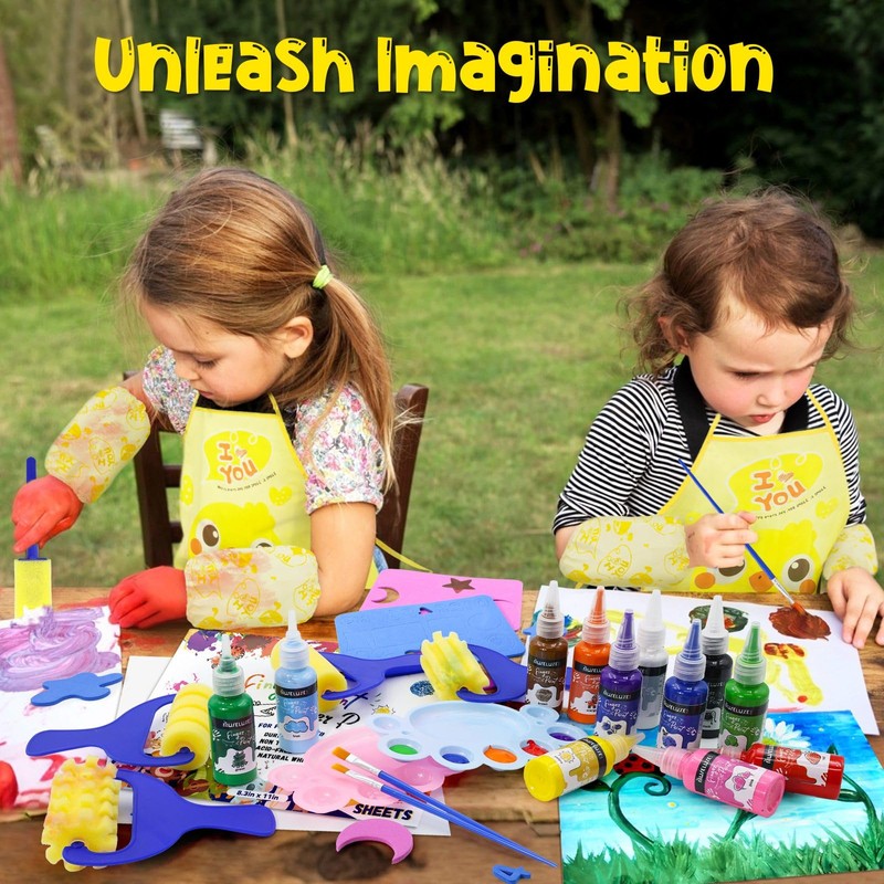 88 PCS Washable Finger Paint Set for Toddlers, 14 Colors