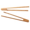 JIHUOO 2 Pcs 11.8 Inch Bamboo Toast Tongs Bread Tong