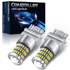 Combriller 3157 LED Bulb White 6000K, 3056 3156 3057 4157 led bulb with Projector Replacement for led reverse lights turn signal bulb brake light bulb tail light bulb parking light bulb, pack of 2