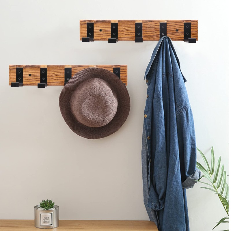 TONGNENGLIU Modern Wall Mounted Coat Rack, Floating Rack with Retractable