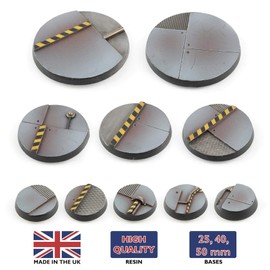 War World Gaming Industry of War Industrial Miniature Bases x 10 (25mm) - 28mm Sci-Fi Tabletop Games Terrain Model