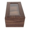 3 Slot Watch Display Case Wood Detachable Pillow Glass Cover