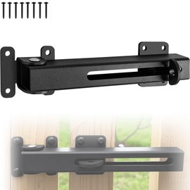 KSWLOR Flip Gate Latch Lock with Padlock Hole, Safety Door Bolt Latch Lock Heavy Duty Adjustable Door Latch, 8" Barn Door Lock, Suitable for Outdoor Wooden Fence, Swing Doors, Sheds, Patio Latches