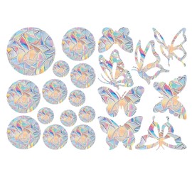 34 Stück Suncatcher Sticker, Prisma Fensteraufkleber, Fensteraufkleber, Sonnenfänger Sticker, Fenstersticker, Geeignet für Zuhause, Büro, Schule，Vermeidung von Kollisionen Zwischen Vögeln und Glas