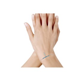 LES POULETTES BIJOUX - Sterling Silber925 Armband Feder und Türkis bördelt