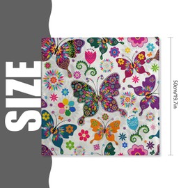 Cloth Napkins Set of 4,Butterfly Color Square Table Cloth Napkins,Washable Dining Napkins Cloth for Weddings,Party Dinner Decoration 20X20 Inch