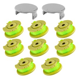 Cragmut String Trimmer Replacement Spool for Ryo-bi One Plus+ AC80RL3, 0.08” Strimmer Spool Compatible with Ryo-bi 18V 24V 40V Cordless Grass Trimmers, Includes 8 Spools & 2 Covers